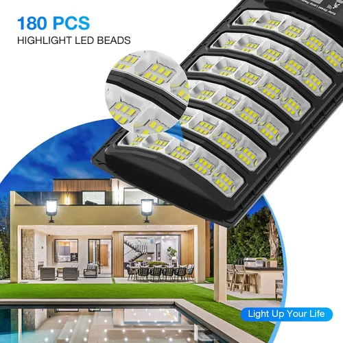 Miniatura 7 de Farolas solares impermeables para exteriores, luz de inundación gran angular de 320°, luz LED de estacionamiento solar con sensor de movimiento