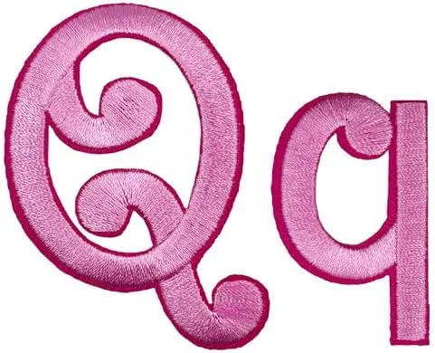 Miniatura 26 de Letras cursivas rosa bordadas, parches para planchar, apliques para ropa, vestido, sombrero, vaqueros, costura, alfabeto, letra (Aa-Zz), accesorio Bb