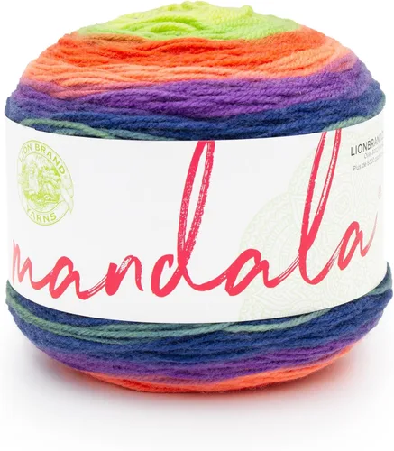 Miniatura 74 de Lion Brand Yarn Mandala - Hilo multicolor para ganchillo,tejido y manualidades, color Liger, 1770 pies, paquete de 1 unidad