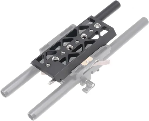 Miniatura 5 de FocusFoto Placa de puente de cola de milano de 5 pulgadas, placa base de trípode inferior, soporte de placa base ligera para Tilta Standard Camera