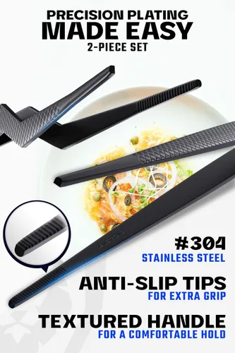 Miniatura 2 de Dalstrong Juego de Pinzas Profesionales para Alimentos y Pinzas de Cocina de 2 piezas (6.5" y 10") - Alta Precisión, Recubrimiento de Titanio Negro