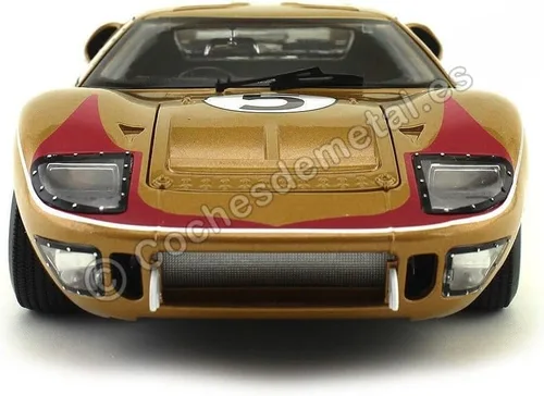 Miniatura 3 de 1966 Ford GT-40 MK II RHD (conducción a la derecha) #5 Gold 24H de Le Mans 1/18 modelo de coche fundido a troquel por Shelby Collectibles