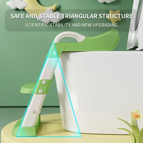 Miniatura 2 de Asiento de inodoro de entrenamiento para niños y niñas, asiento de inodoro con escalera, asiento plegable para inodoro con diseño antideslizante
