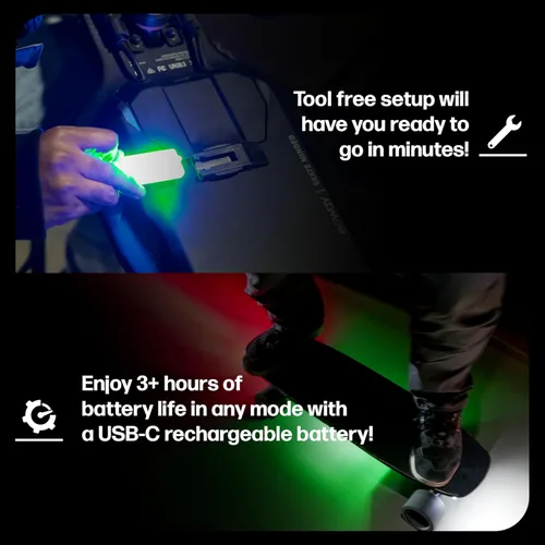 Miniatura 4 de ShredLights Underglow LED Light for Electric Skateboards, Longboards, Scooters Full RGB, 11 Light Modes, Adhesive Mount