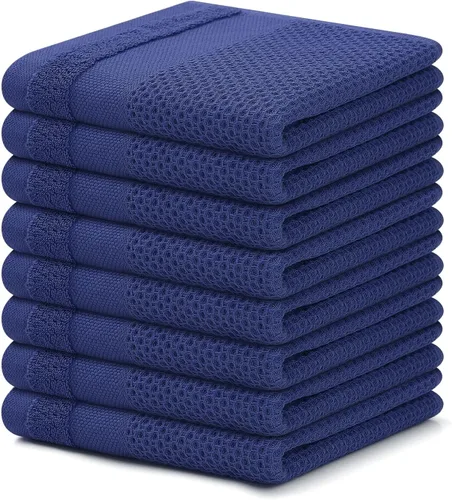 Homaxy Paños de cocina 100% algodón, paquete de 8 – 12 x 12 pulgadas, tejido de gofre, muy suaves y absorbentes, paños de cocina de secado rápido,