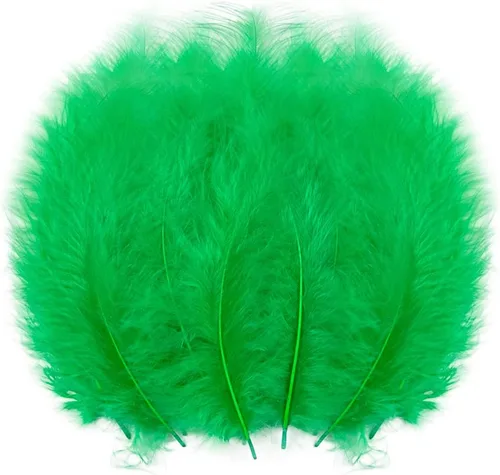 Miniatura 15 de Paquete de 100 plumas de marabú de pavo esponjosas de 4 a 6 pulgadas para manualidades, atrapasueños con flecos, plumas de colores, paquete