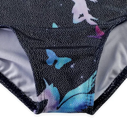 Miniatura 150 de HOZIY - Leotardos de manga larga para niñas, de gimnasia, para niños pequeños, trajes florales de unicornio, galaxia, arco iris, patrón de rayas