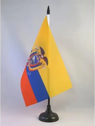 Miniatura 95 de Bandera de mesa de Anguila de 4 x 6 pulgadas, bandera de escritorio británica de Anguila, 5.9 x 3.9 in, palo y base de plástico negro AZ FLAG