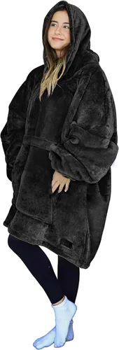 Miniatura 37 de Tirrinia Sudadera Manta de Gran Tamaño con Capucha, Mantas Sherpa Esponjosas Vestibles, Manta Sudadera Reversible y Acogedora, Regalo para Adultos #