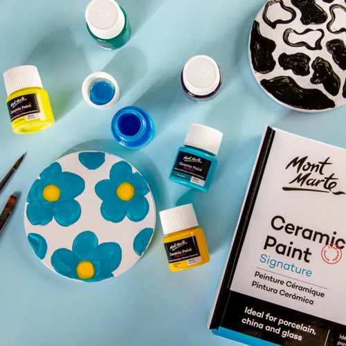 Miniatura 3 de Mont Marte Juego de pintura de cerámica Signature 26 x 0.7 US fl.oz (0.7 fl oz), multicolor, pintura cerámica vibrante, adecuada para porcelana