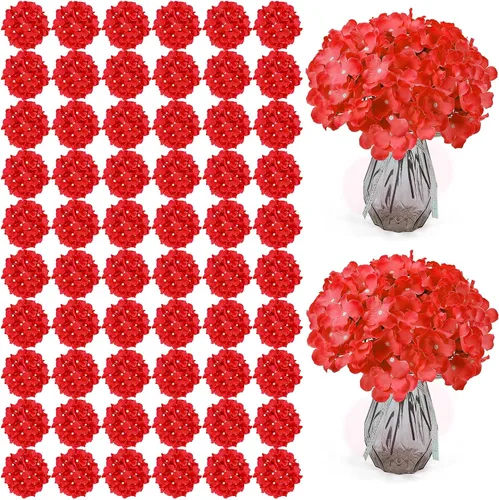 Miniatura 24 de Auihiay 26 piezas de flores hortensias artificiales de seda con tallo para decoración del hogar, bodas, fiesta.