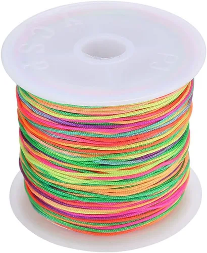 Miniatura 13 de Cordón de nailon de 0.031 in, hilo de nudo chino macramé pulsera de cola de rata trenzada (negro)