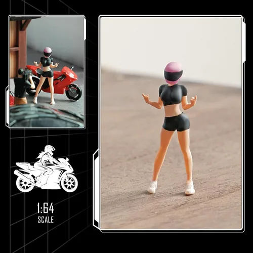 Miniatura 3 de kivcmds Figura Pintada Escala 1:64 Modelo en Miniatura de Trenes Figuras de Personas de Plástico Arquitectónicas Modelo de Figura de Mujer Corredora