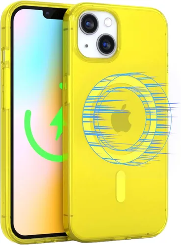 Miniatura 16 de FELONY CASE - Funda protectora transparente azul neón para iPhone 13 / iPhone 14, cubierta brillante absorbente de golpes de TPU y policarbonato