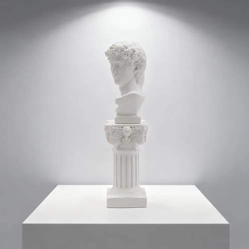 Miniatura 5 de Estatua griega de David busto mitología escultura mini pilares romanos columnas griegas figura de cabeza de David para decoración de oficina romana