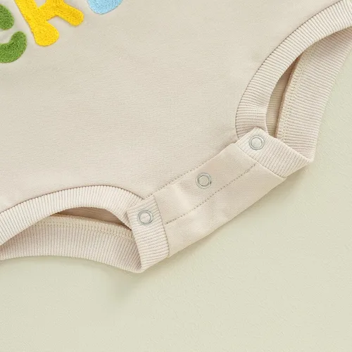 Miniatura 6 de BOIBOKOKO Ropa de bebé recién nacido, sudadera con estampado de letras de amor, mameluco de una pieza para otoño e invierno