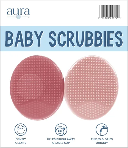 Miniatura 10 de S&T INC. Cepillos de baño exfoliantes y de masaje para la costra láctea del bebé, de silicona - 2 pulgadas x 2.5 pulgadas, gris y turquesa, paquete