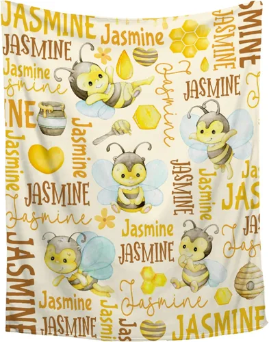 Miniatura 11 de Manta de bebé personalizada con diseño de animales del bosque, manta personalizada con nombre para niñas y niños, regalos de registro, manta suave