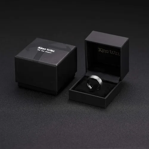 Miniatura 6 de King Will - Anillo de tungsteno básico para hombre, de 1564, 932, 516, 2364 y 2564 de pulgada, con acabado cepillado mate, ideal como anillo