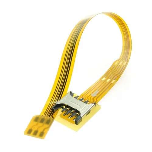 Miniatura 8 de cablecc GSM CDMA estándar UIM SIM Card Kit macho a hembra extensión suave plana FPC cable extensor 3.9 in