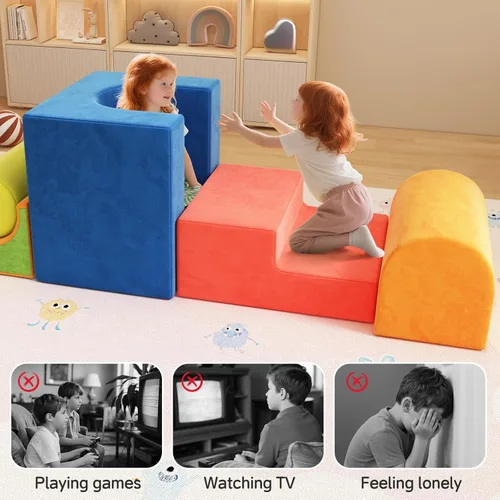 Miniatura 6 de Bloques de escalada de espuma de 12 piezas para niños pequeños de 1 a 3 años, juguetes de escalada para niños pequeños, juego suave para interiores