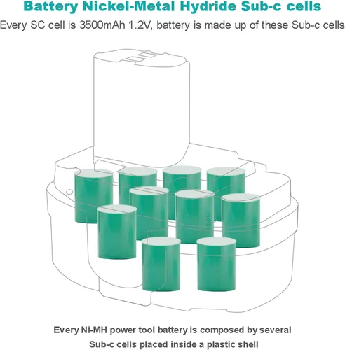 Miniatura 3 de CREABEST Paquete de 2 baterías de repuesto Ni-MH de 18 V 3500 mAh compatibles con Makita 1833 PA18 1822 1823 1834 1835 192826-5 192827-3 192829-9
