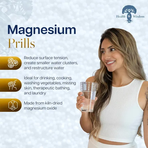 Miniatura 2 de Health and Wisdom Magnesium Prills – Kiln-Dried Magnesium Oxide Beads for Structured “Thin” Water – Long-Lasting, Reusable, NSF/ANSI Certified – Use