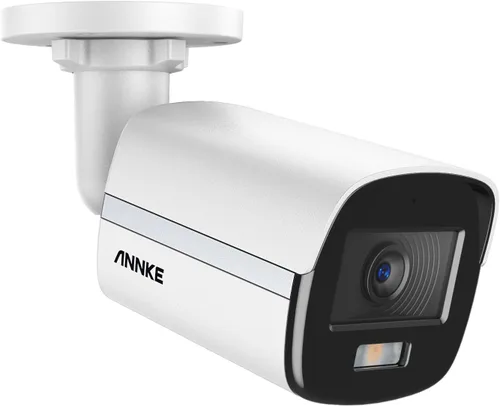 ANNKE Cámara de seguridad 3K con visión nocturna a todo color, cámara de vigilancia CCTV 4 en 1 TVI/AHD/CVI/CVBS con cable con micrófono integrado,