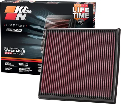 K&N - Filtro de aire para motor. Filtro de repuesto de alto rendimiento, prémium, lavable.