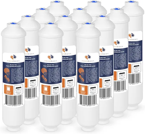 Aquaboon Filtro de agua de carbón activado en línea T33 para refrigerador, máquina de hielo con conexión rápida para línea de agua de 1/4 compatible