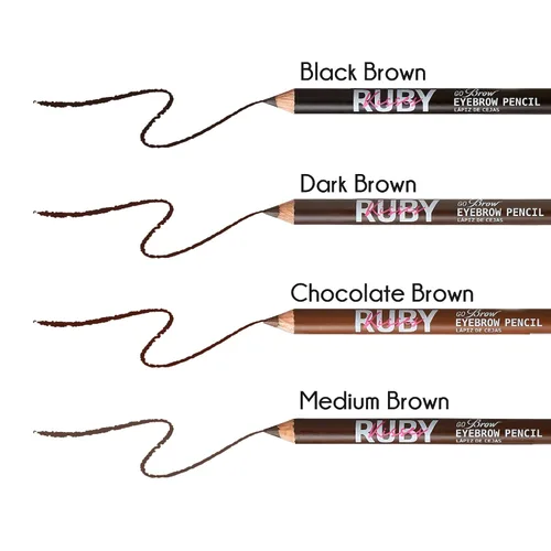 Miniatura 6 de Ruby Kisses GoBrow - Lápiz de cejas, afilable, de larga duración, lápiz de madera para cejas de aspecto natural (marrón medio)