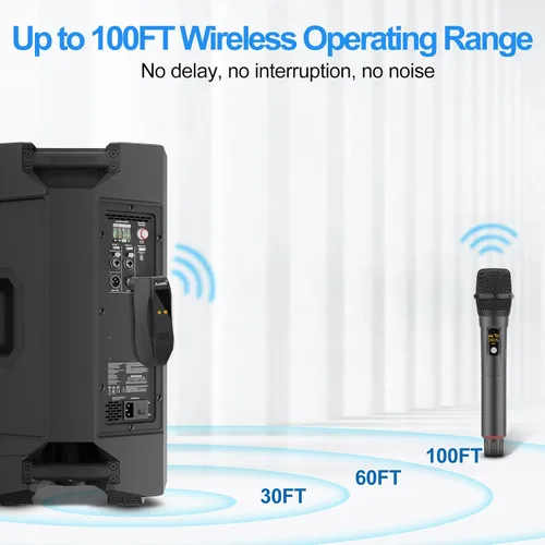 Miniatura 5 de Aveek Micrófono inalámbrico para karaoke, micrófono de mano profesional para cantar con receptor recargable, micrófono de karaoke inalámbrico