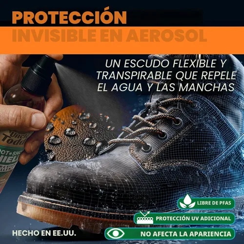 Miniatura 2 de Uncle Todd's Spray protector de zapatos – repelente al agua y a las manchas – 6 onzas sin aerosol de gamuza – Protege cuero, gamuza y nobuck