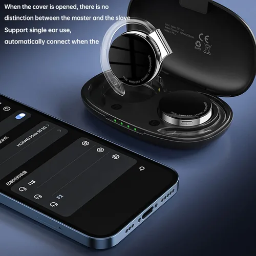 Miniatura 9 de Jectse Auriculares con clip, Bluetooth 5.2 con estuche de carga, modo brillante, llamadas binaurales HD, color negro