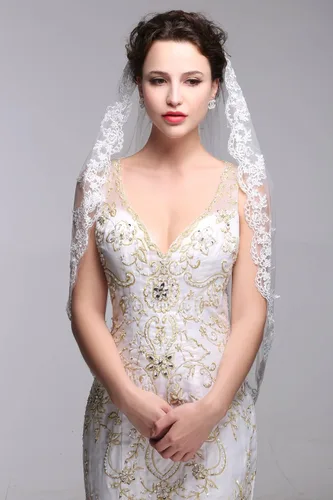 Miniatura 3 de GEORGE BRIDE Simple Elegent Lace Appliques Wedding Veil