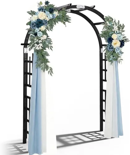 Miniatura 9 de Outvita - Arco de jardín de madera de 7 pies, arco de abeto, arco decorativo de soporte para enredaderas de rosas trepadoras, enrejado para Marrón