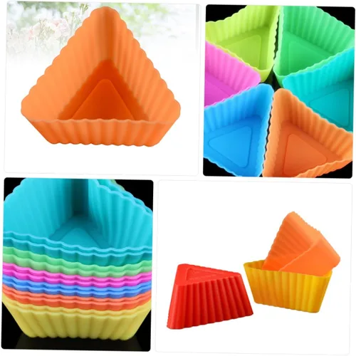 Miniatura 6 de Moldes de silicona para magdalenas triangulares, mini velas de silicona para tartas, molde para tartas de chocolate, tazas de papel, molde