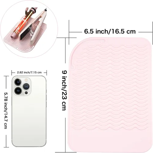 Miniatura 4 de Heysam Almohadilla térmica profesional de silicona para herramientas capilares, cubierta de alfombrilla térmica de viaje para alisador de pelo