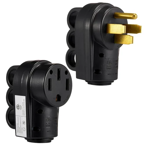 Miniatura 9 de Enchufe RV de 50 amperios, NEMA 14-50P 125/250 voltios, enchufe macho de repuesto resistente con asas ergonómicas para RV, EV, cable generador