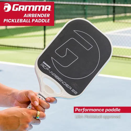 Miniatura 2 de GAMMA RCF Airbender - Paleta de pickleball, fibra de carbono cruda, sistema de peso de mango personalizable y garganta abierta aerodinámica