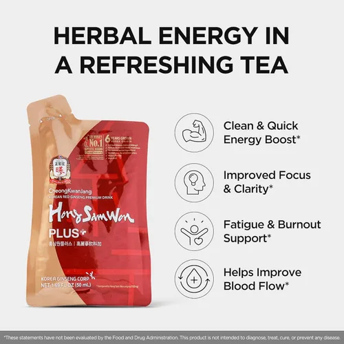 Miniatura 3 de JUNG Kwan Jang Hong Sam Won - Bebida de ginseng rojo coreano, té de hierbas vegano (30 bolsas)