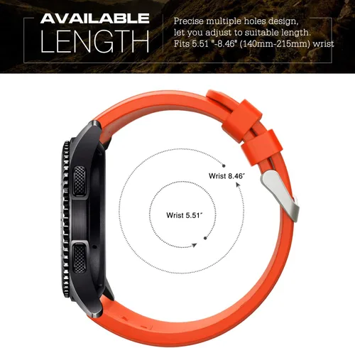 Miniatura 6 de TiMOVO Correa compatible con Samsung Gear S3 Frontier/Galaxy Watch 3 1.772 in/Galaxy Watch 1.811 in, 0.866 in Correa de silicona suave para S3