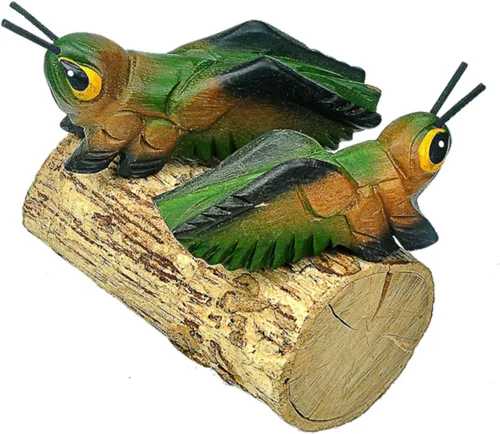 Miniatura 8 de Juego de 3 instrumentos de percusión de madera hechos a mano con animales, rana de madera de 4 pulgadas, grillo de madera de 4 pulgadas y búho
