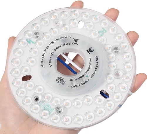 Miniatura 4 de Kit de actualización de luz LED para ventilador de techo de 4.92 pulgadas, luz empotrada de techo, panel de repuesto de luz de ventilador de techo