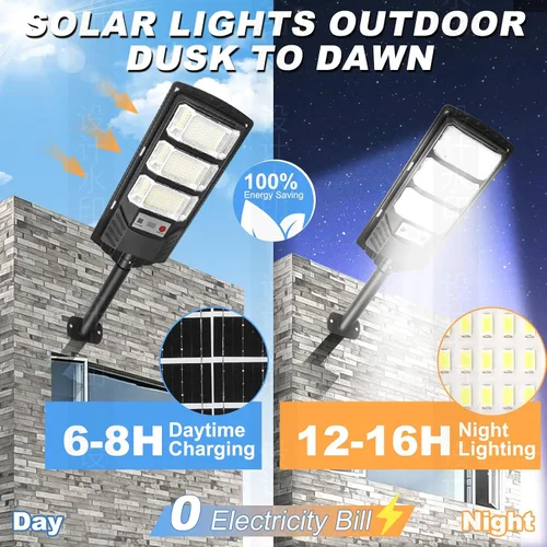 Miniatura 2 de Luces solares impermeables para exteriores, paquete de 2 unidades, luz solar de inundación con sensor de movimiento para exteriores, luz LED