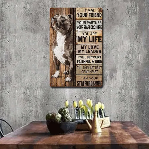 Miniatura 67 de Letrero de metal con texto en inglés "I Am Your Friend", regalo para los amantes de Weimaraner, arte de pared vintage, letreros de barra