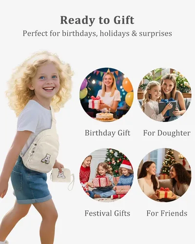 Miniatura 3 de Riñonera cruzada para niñas, Beige, Small
