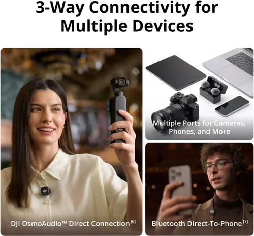 Miniatura 5 de DJI Mic 3 (2 TX + 1 RX + Estuche de Carga), Micrófono Inalámbrico para iPhone/Cámara/Android, Ultraligero, Control de Ganancia Adaptativo