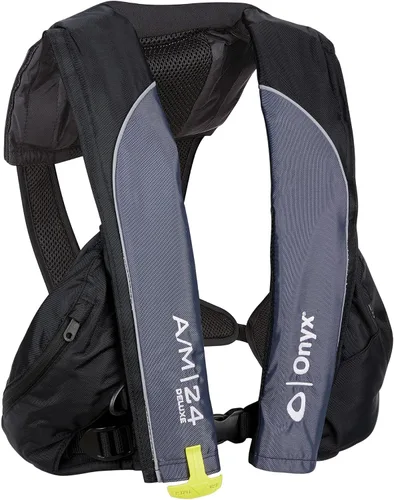 Onyx A/M-24 Chaleco salvavidas inflable automático/manual de lujo, aprobado por la Guardia Costera de los Estados Unidos, perfil bajo, diseño