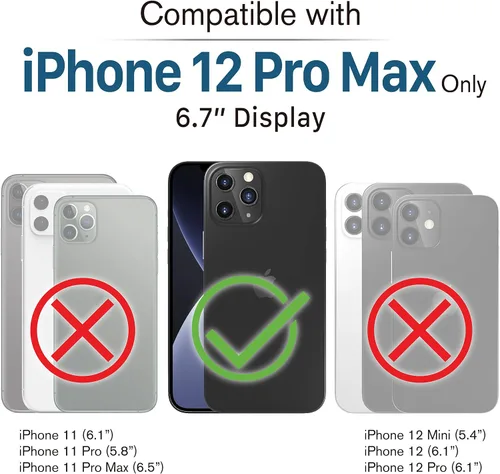 Miniatura 2 de VENA vCommute - Funda tipo cartera compatible con Apple iPhone 12 Pro Max (6.7 pulgadas) (protección contra caídas de grado militar), funda de cuero